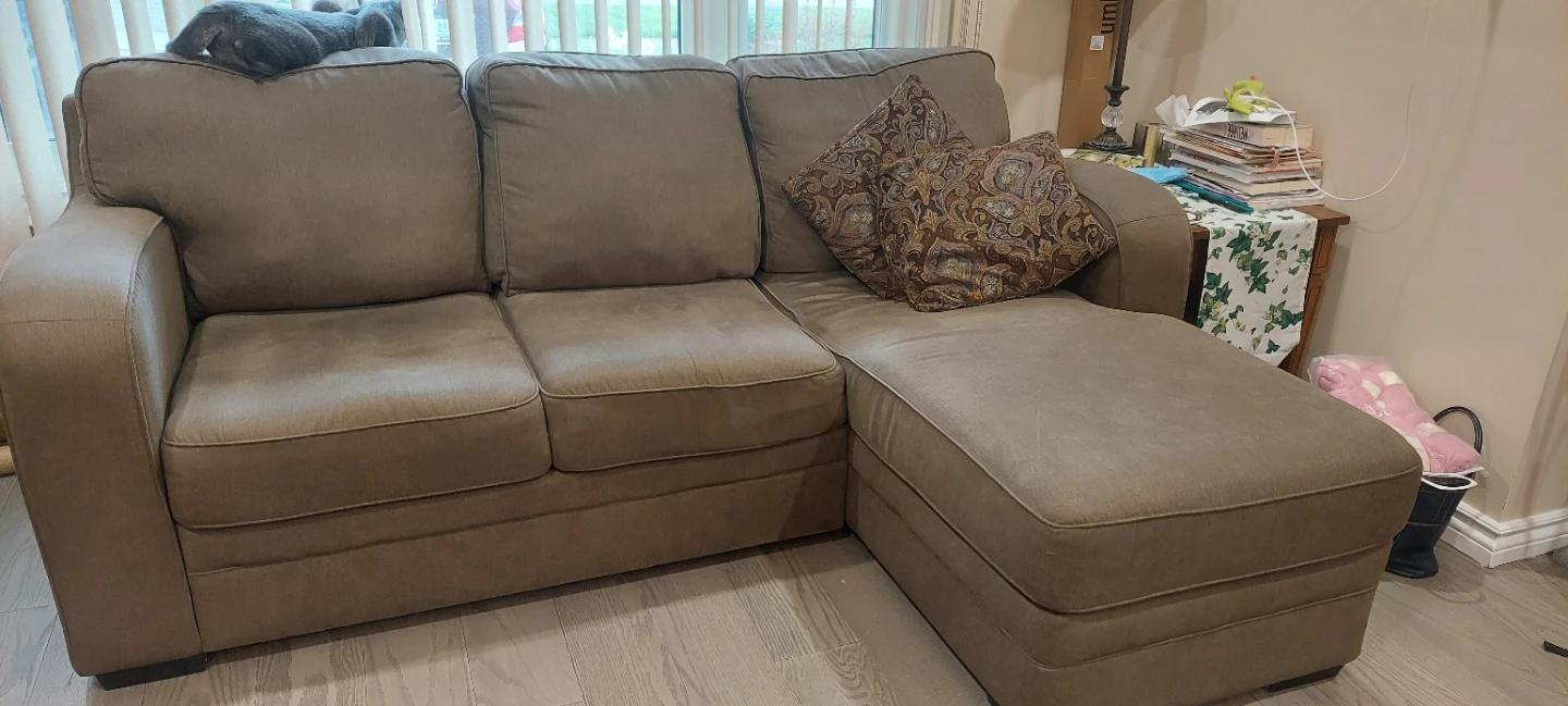 Brown Khaki Sectional Sofa