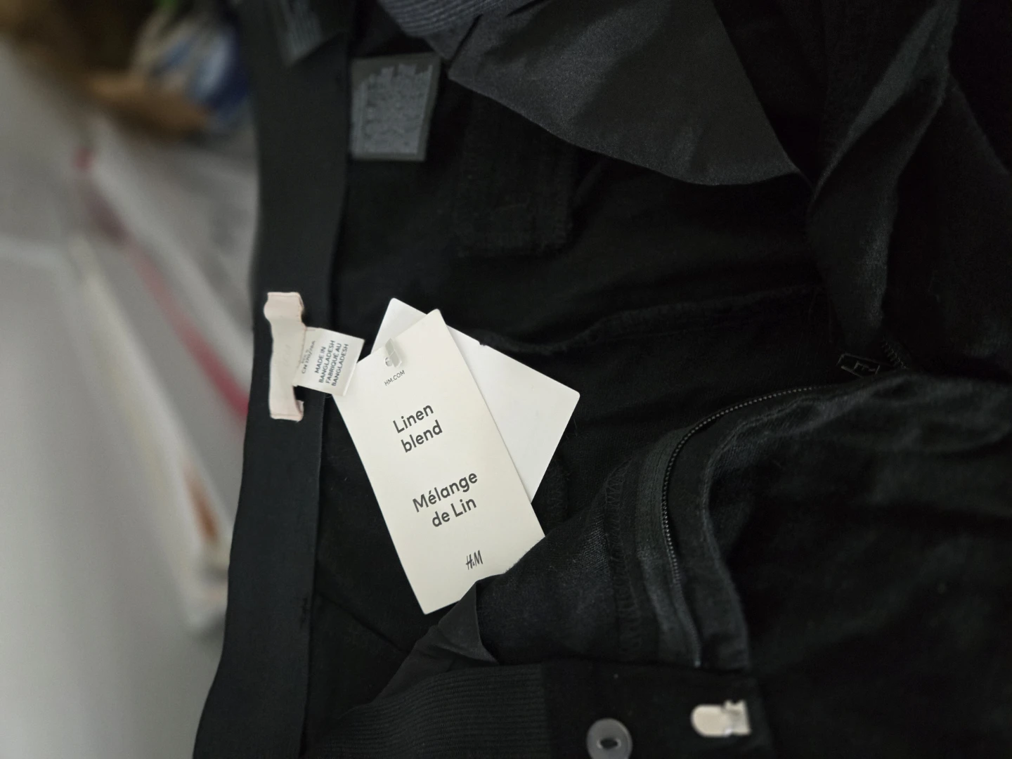 H&M Black Linen Blend Pants Size 8 - photo 2