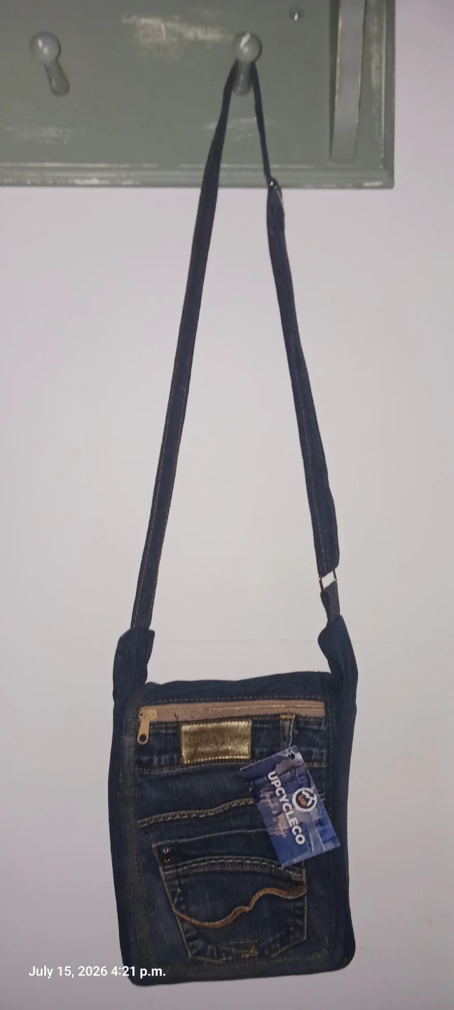 Upcycled Jwan Denim Crossbody Bag