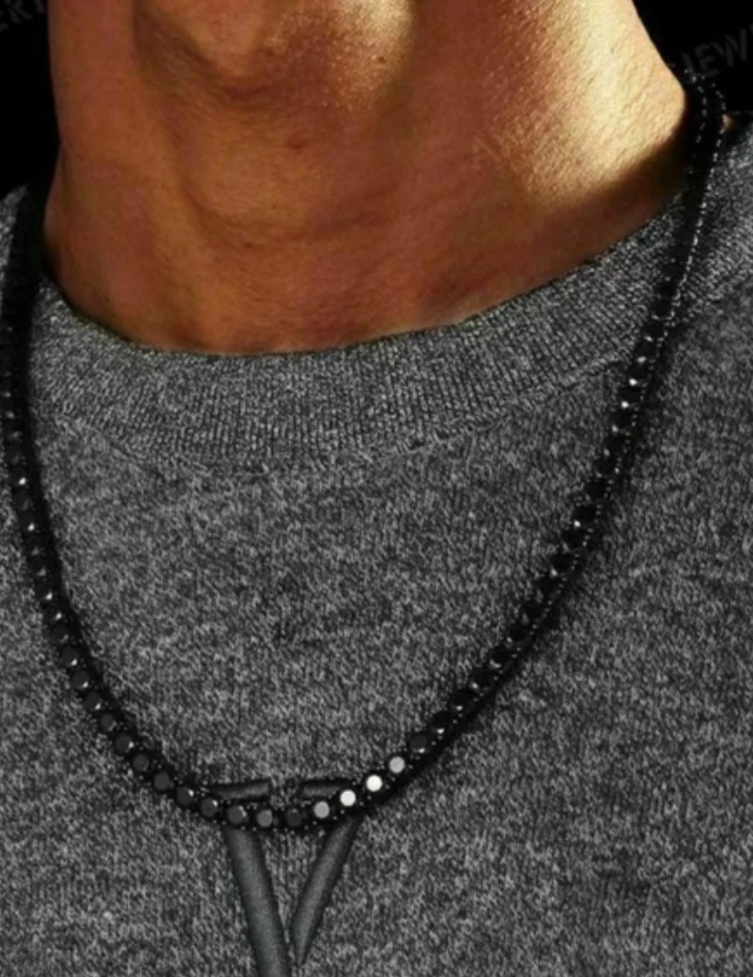 Men's Ultimate Gift Black SPINEL tennis 21" necklace - photo 3