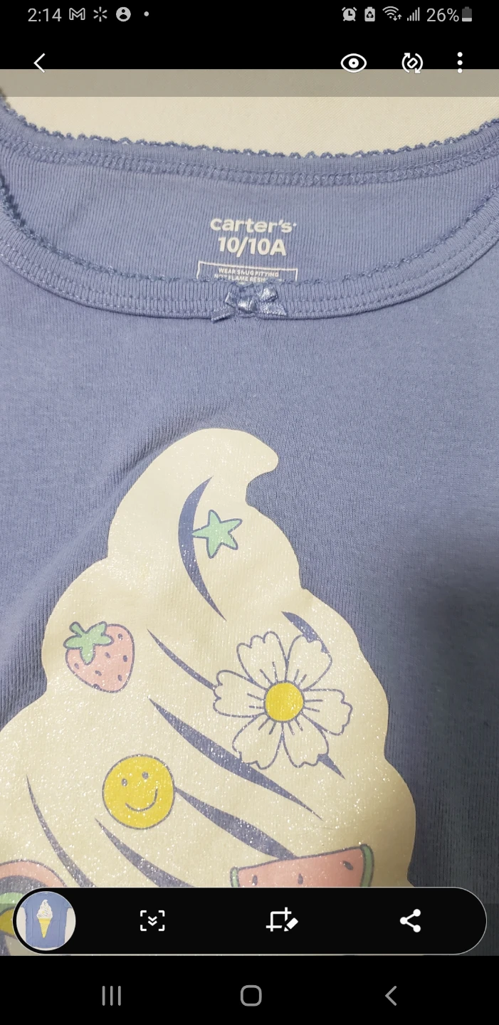 Brand new Carter's Ice Cream Graphic T-Shirt - Size 10/10A - photo 2