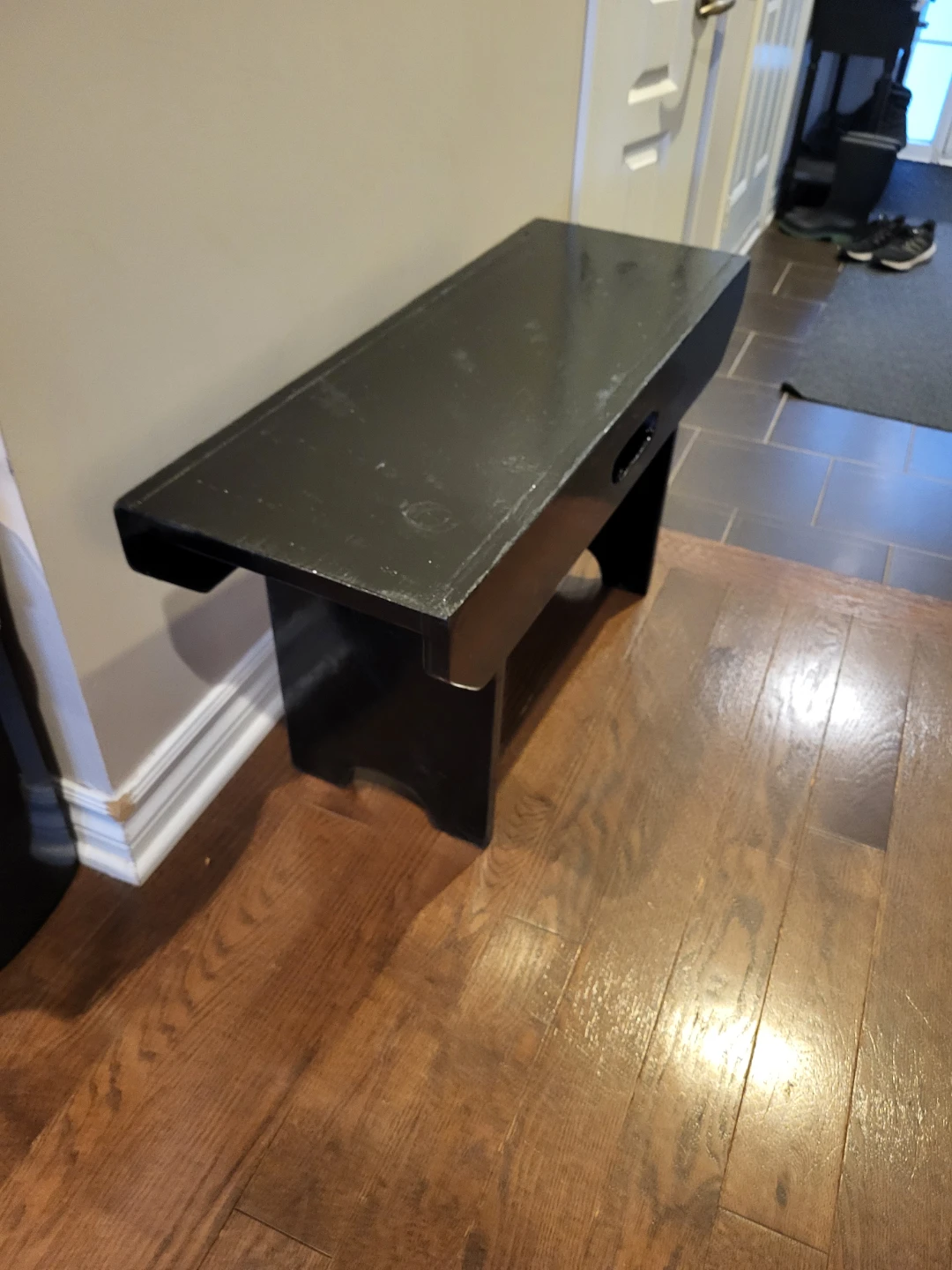 Black Wooden Step Stool Bench - photo 3