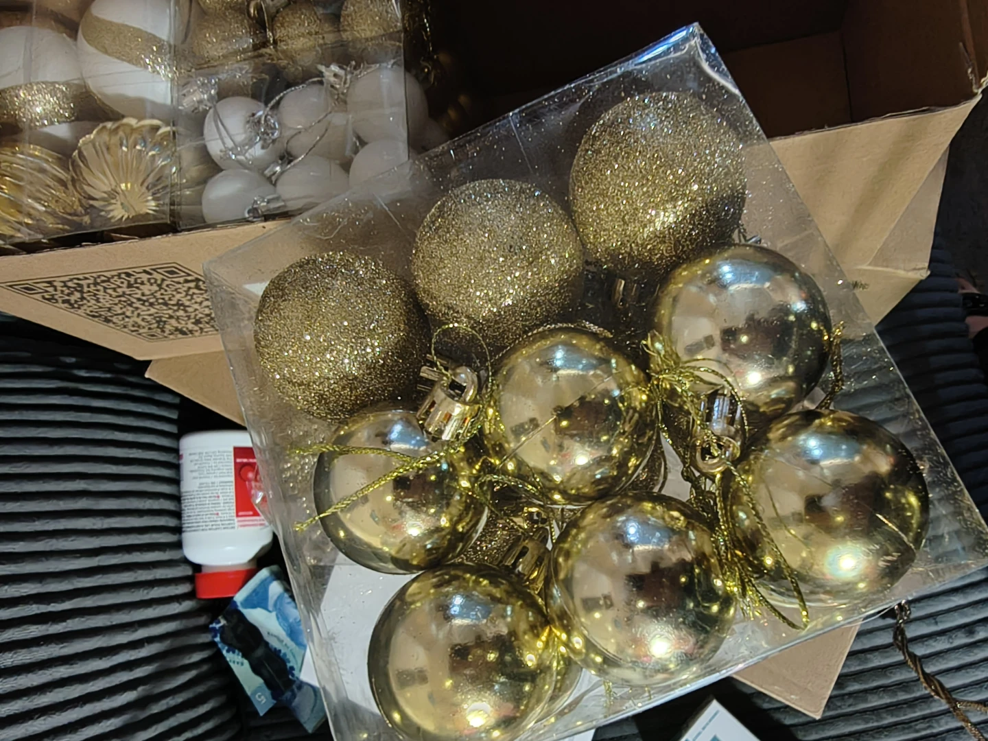 Assorted Christmas Ornaments - Gold & White - photo 4