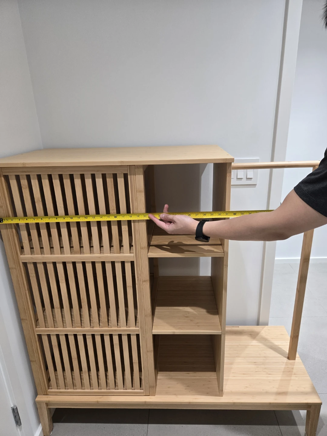 Bamboo Storage Shelf Unit Open wardrobe