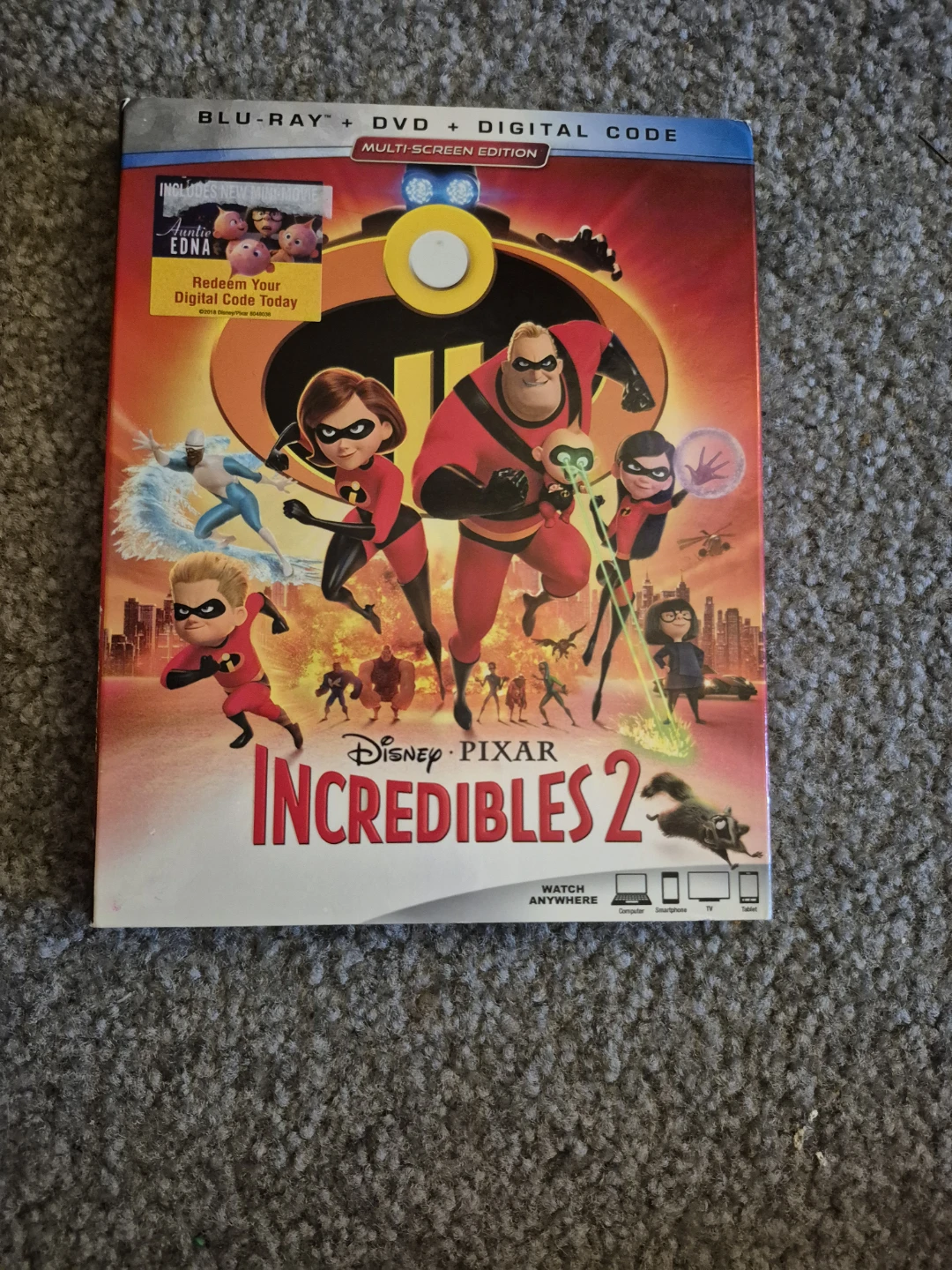 Disney Pixar Incredibles 2 Blu-Ray + DVD + Digital Code