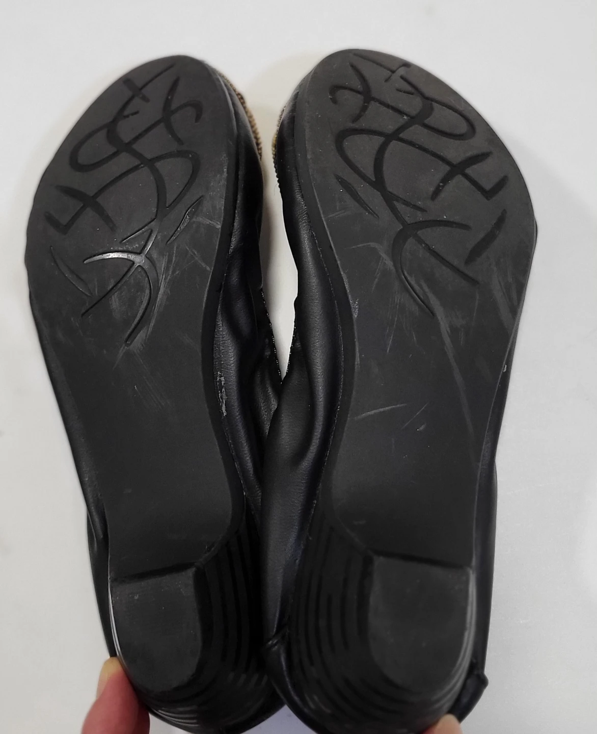Black Ballet Flats with Rose Detail - photo 3