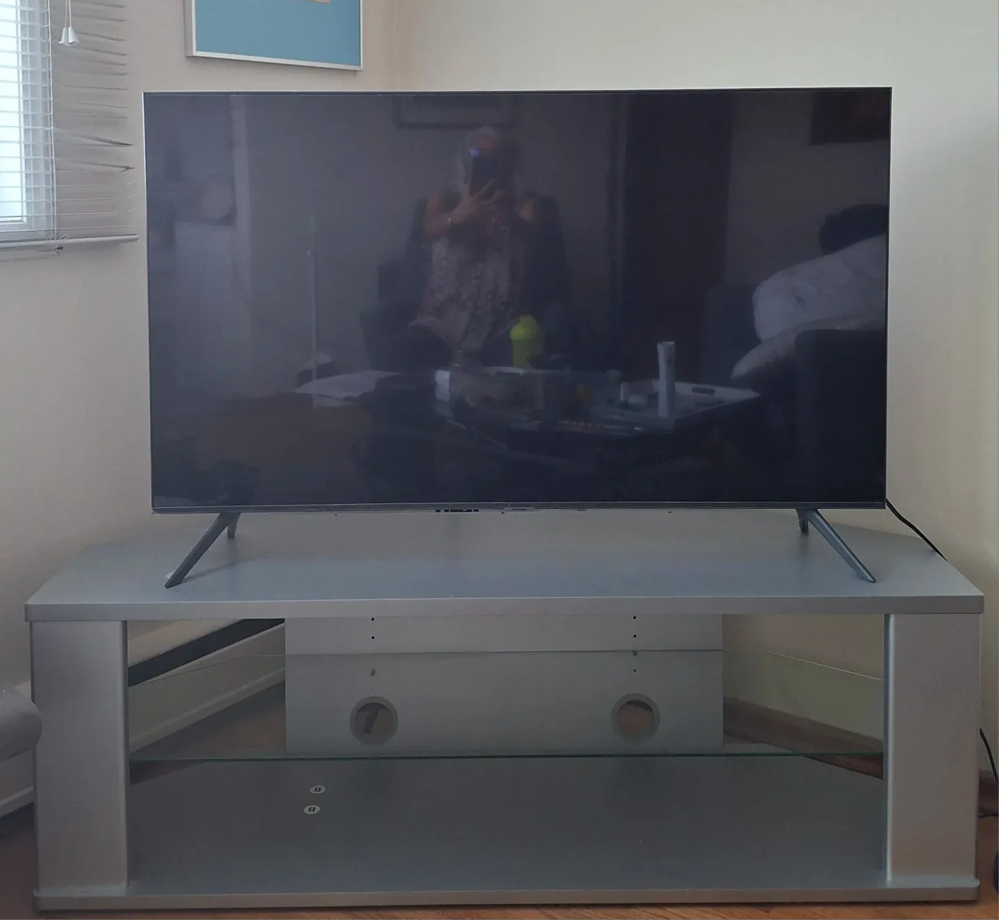Corner TV Stand with Glass Shelves - photo 3