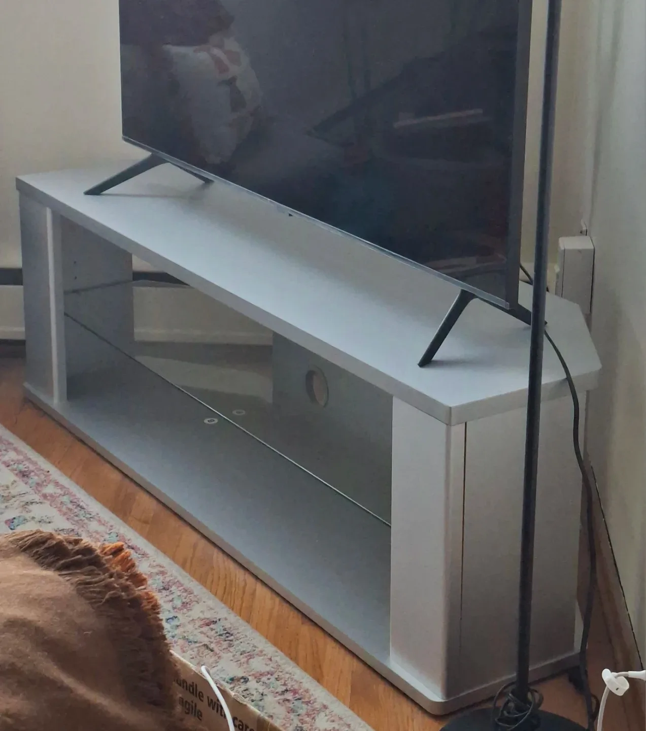 Corner TV Stand with Glass Shelves - photo 4