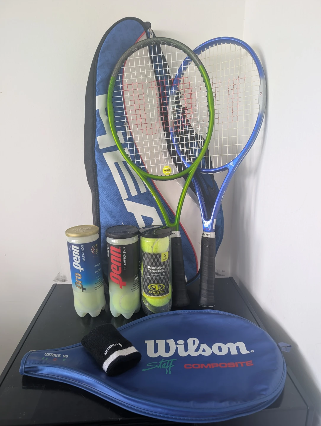 HEAD Tennis Racquet Bag & 2 pcs. Wilson Tennis Racquet Set