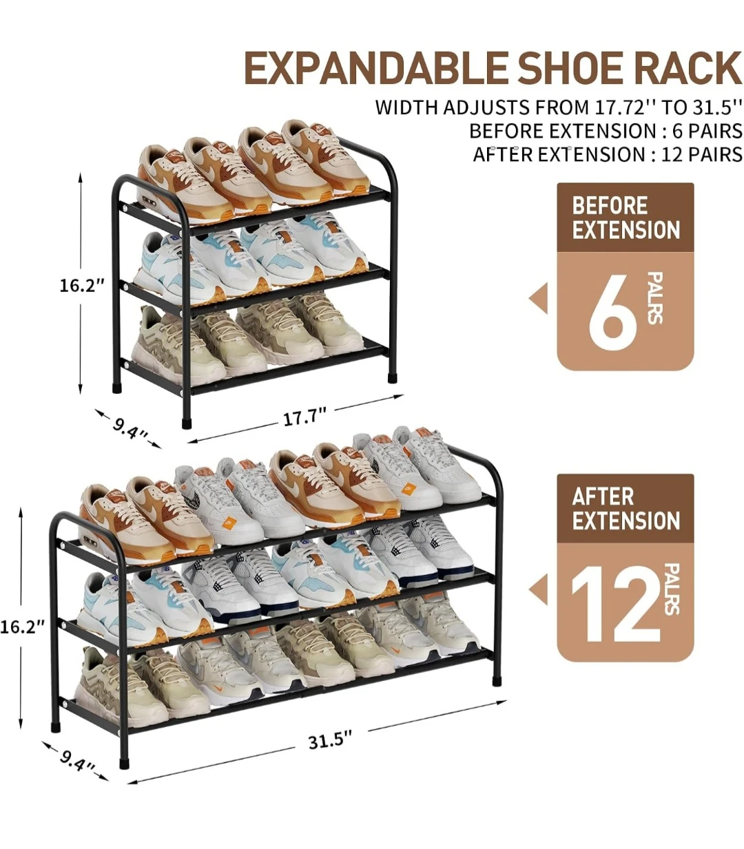 Expandable Shoe Rack - photo 2