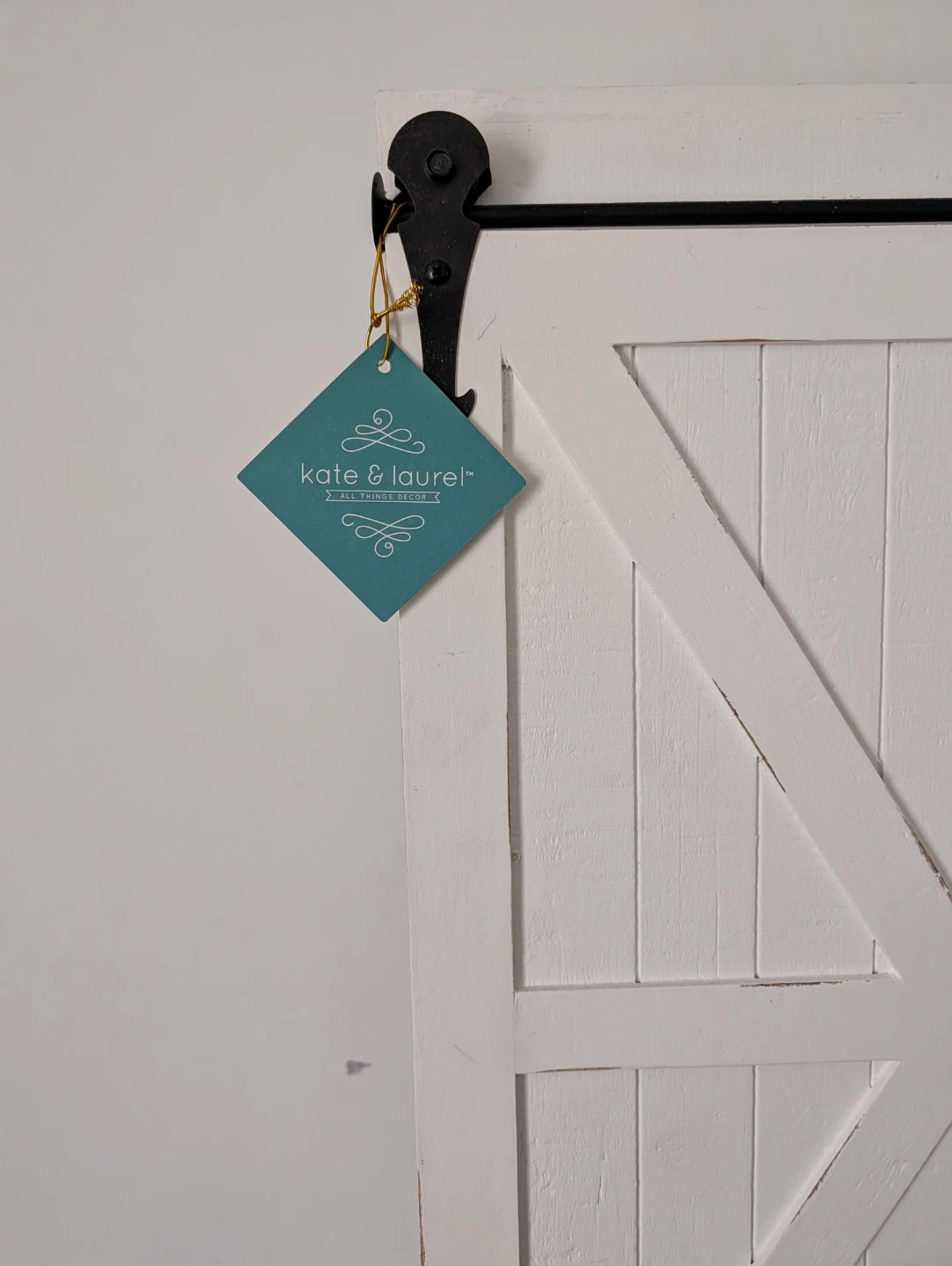 Kate & Laurel Barn Door Wall Shelf with Mirror - photo 5