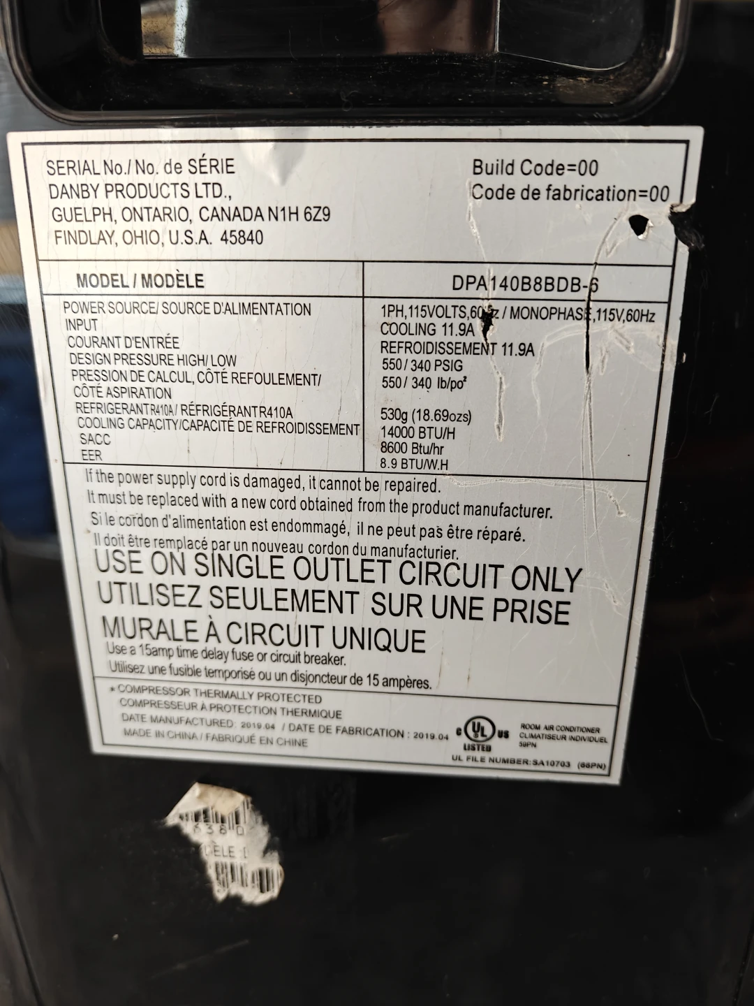 Danby DPA140B8BDB-6 Room Air Conditioner - photo 3