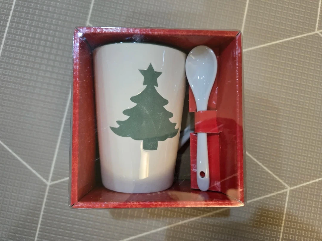 Christmas Tree Mug with Spoon Set