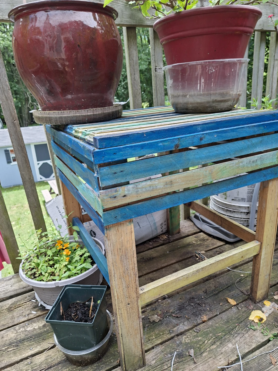 Wooden plant stand - photo 2