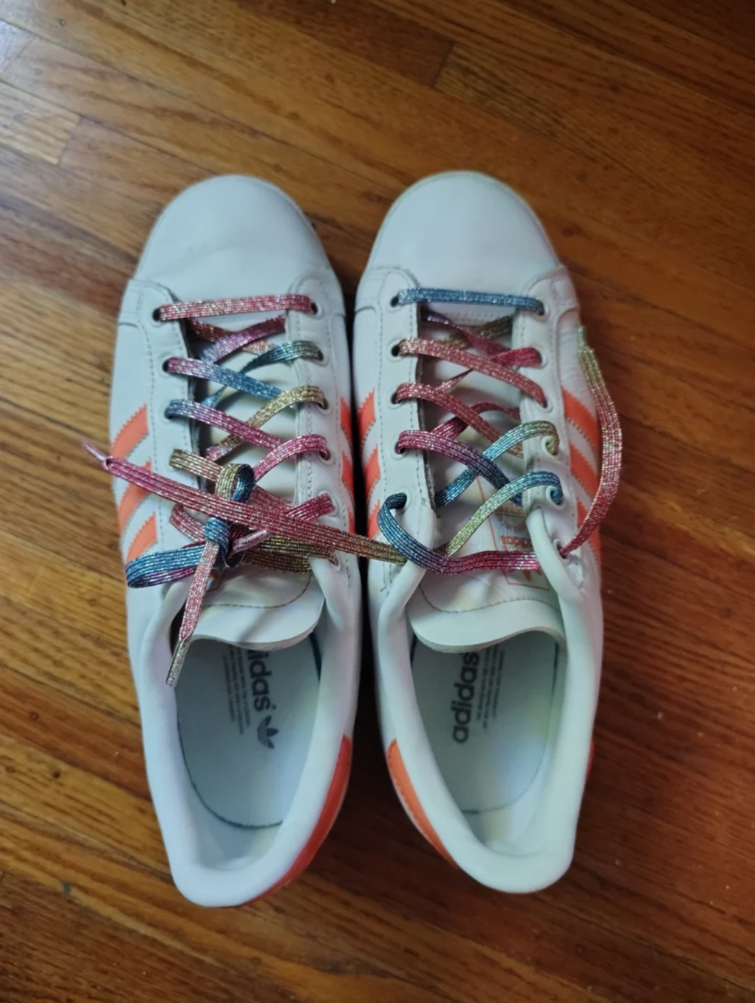 Adidas White & Orange Sneakers - photo 2