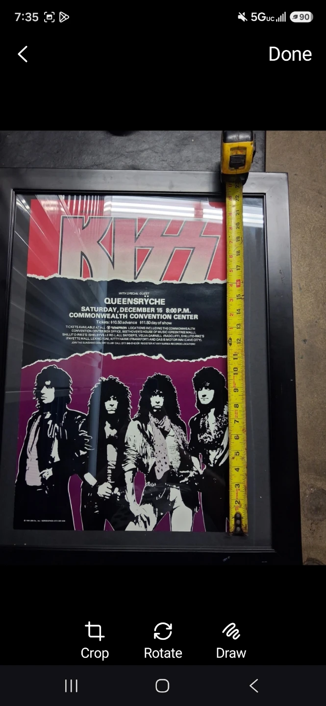 1984 Original Framed KISS & Queensryche Concert Poster 1984 - photo 3