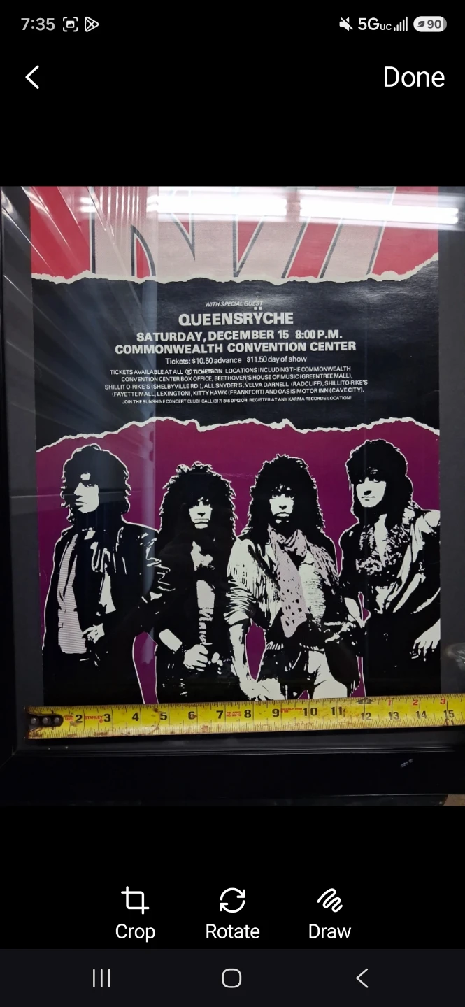 1984 Original Framed KISS & Queensryche Concert Poster 1984 - photo 4