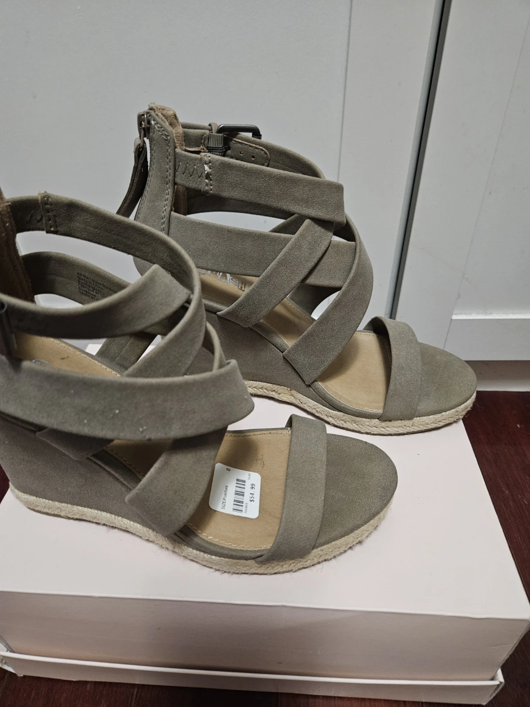 Grey Suede Wedge Sandals size 8 - photo 3