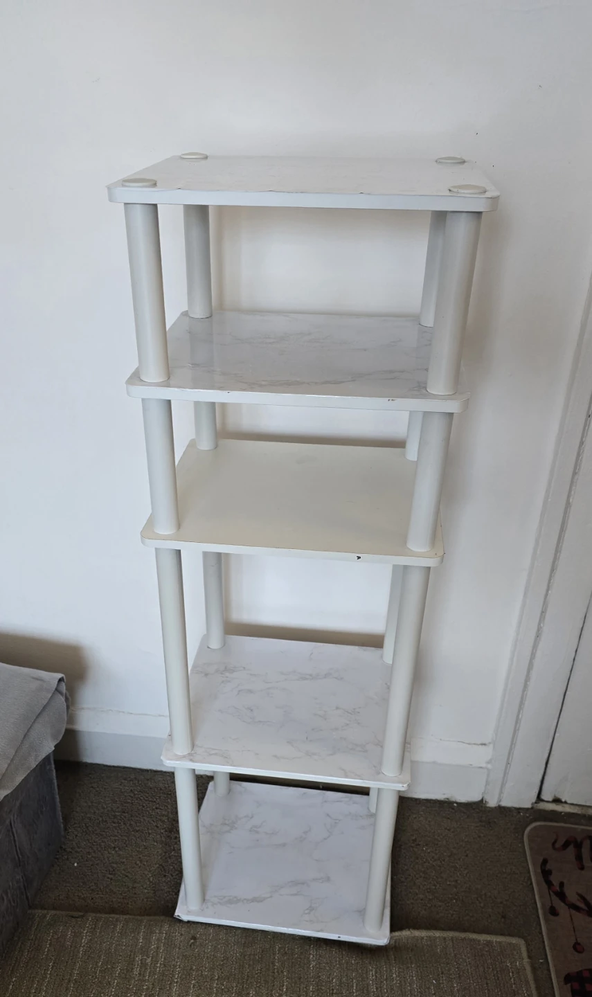 White 4-Tier Shelving Unit