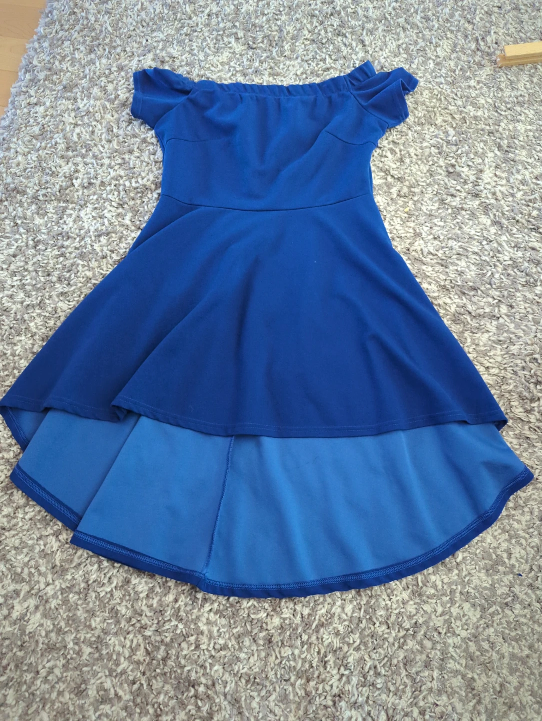 Blue Off-the-Shoulder High-Low Dress
