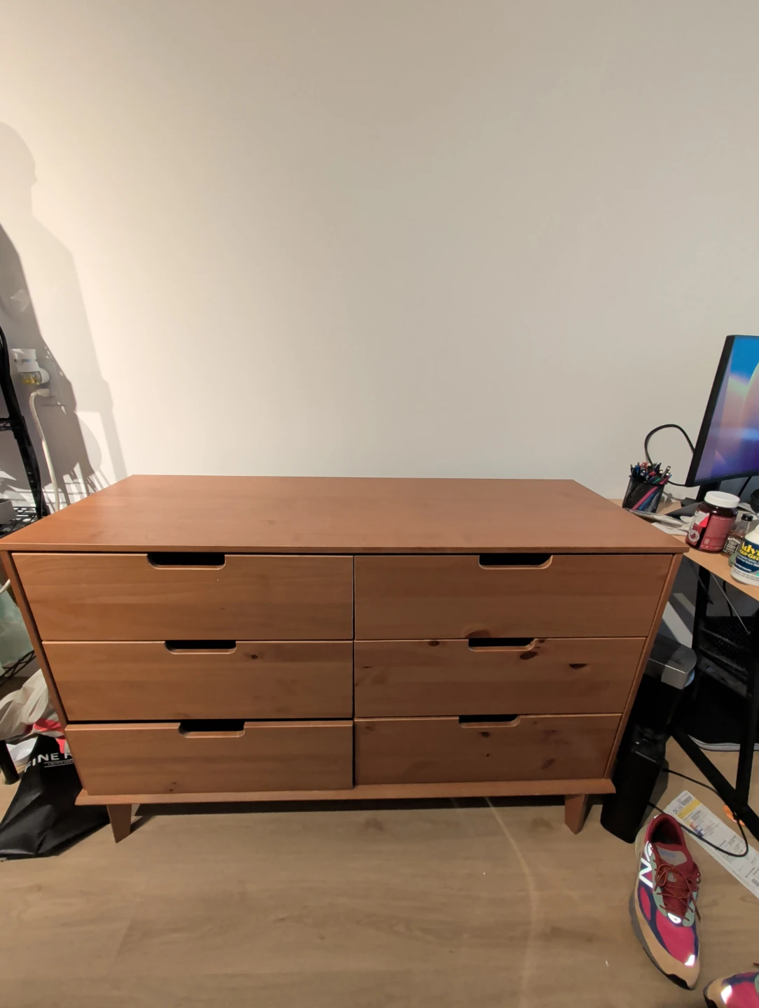 Wooden Dresser with Six Drawers