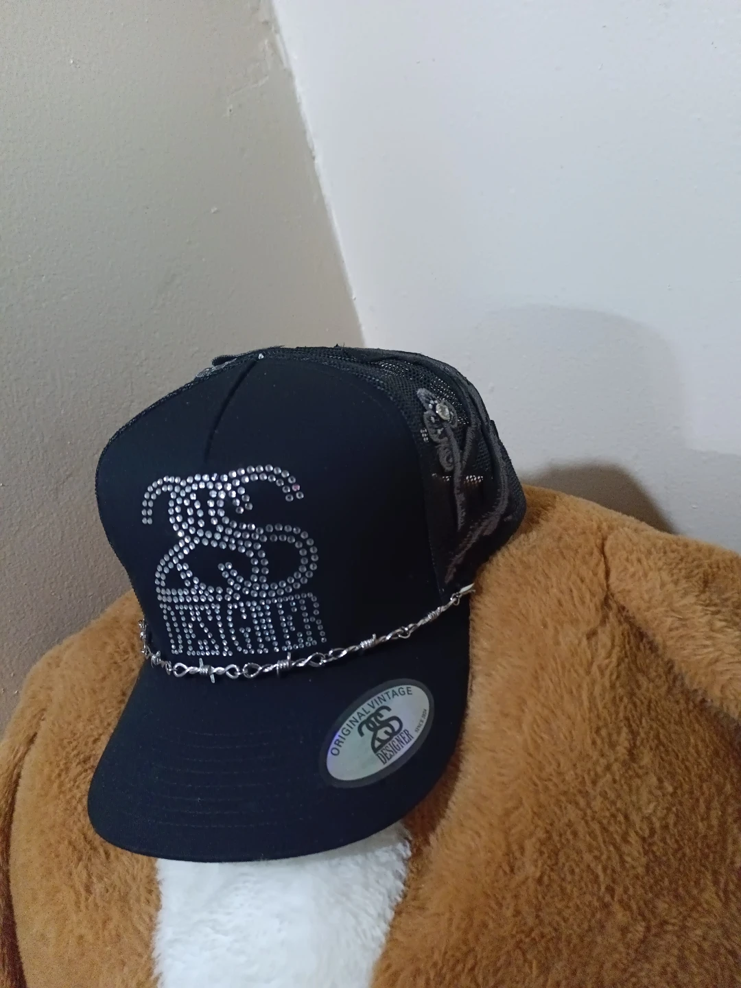 Designer Baseball Cap with Rhinestones