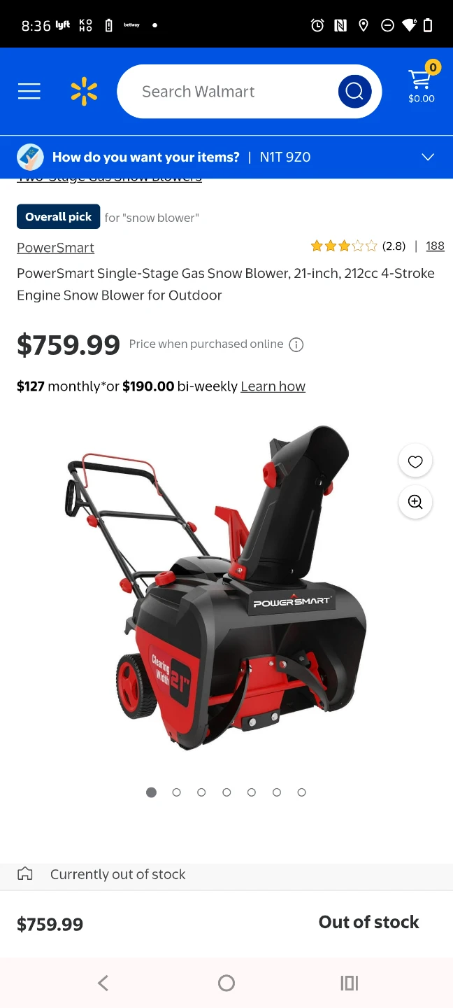 PowerSmart Single-Stage Gas Snow Blower, 21-inch