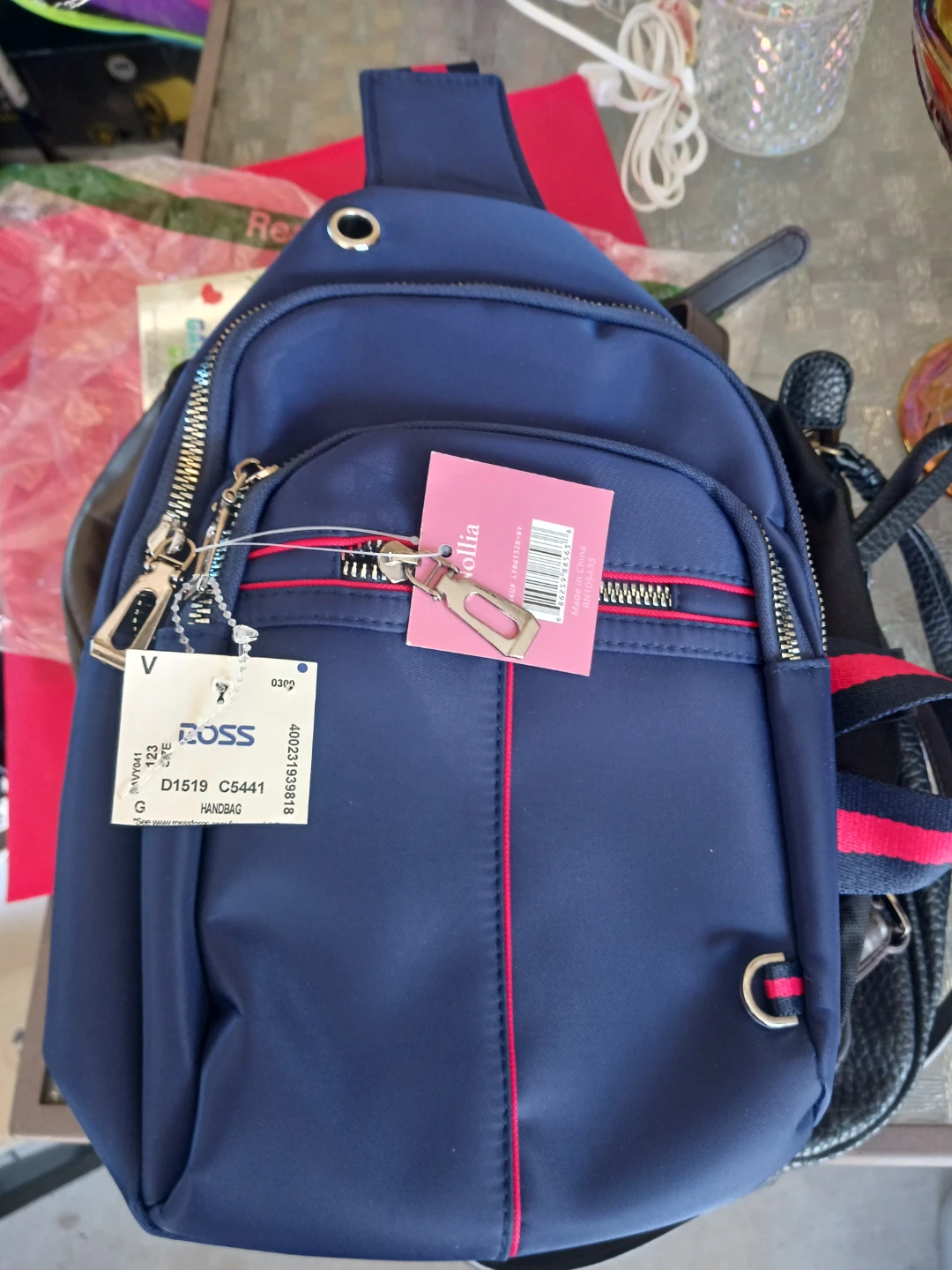 Navy Blue Sling Backpack