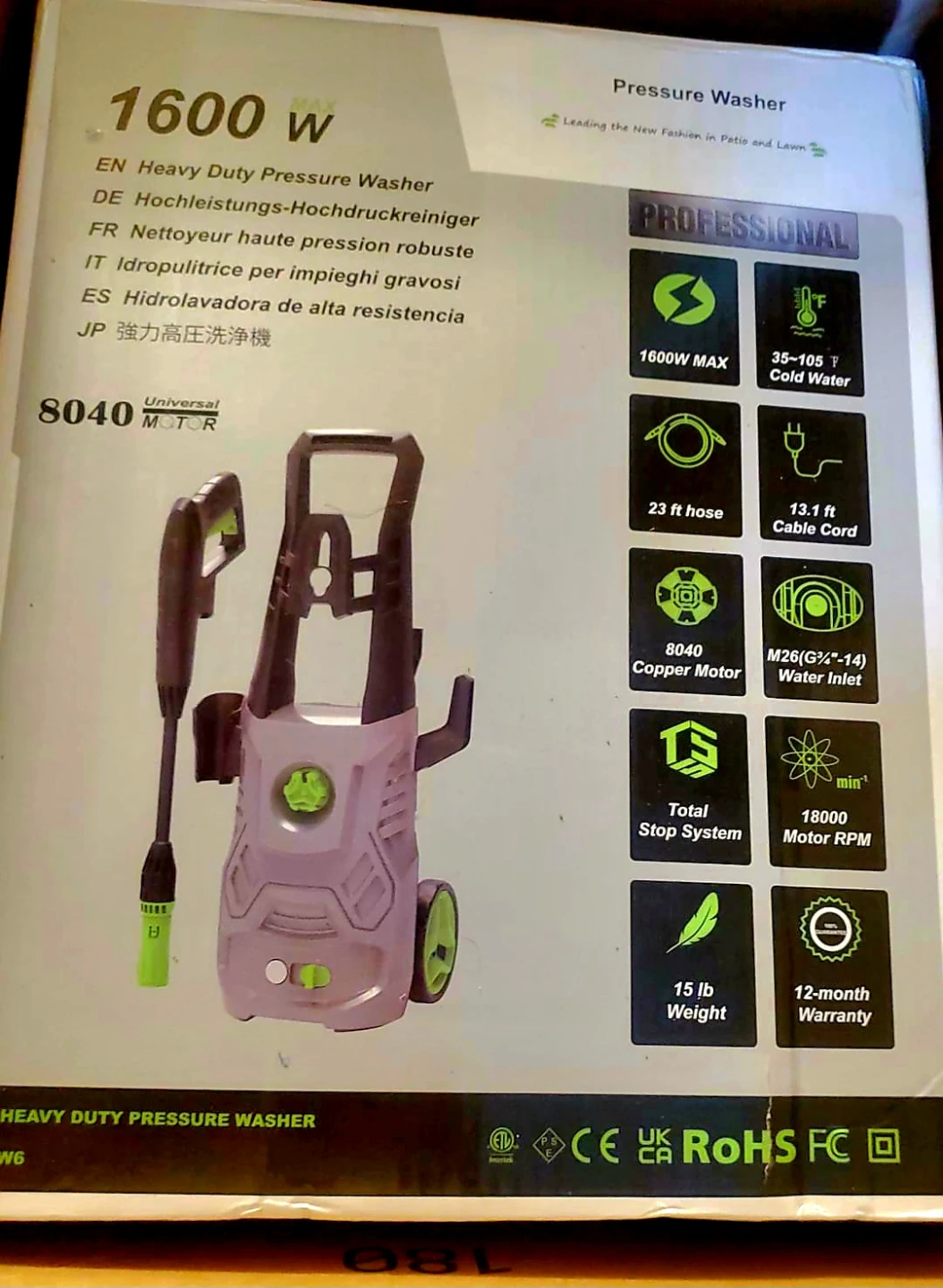 Brand new NEVER OPENED   ROHS PRESSURE WASHER
