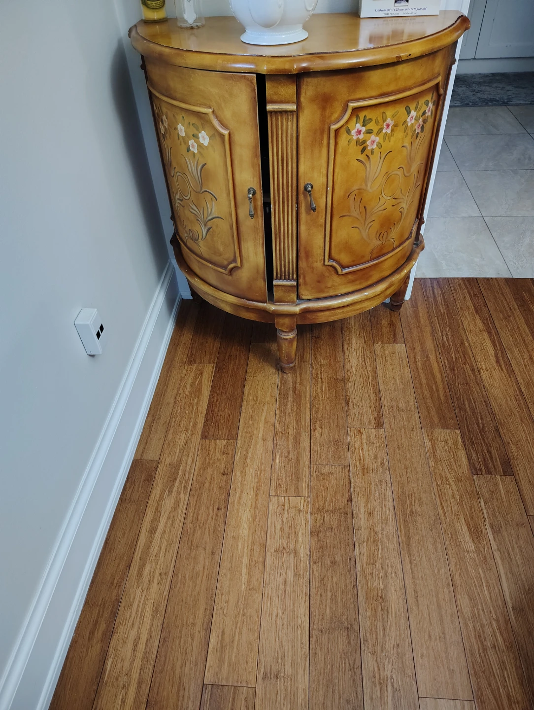 Decorative Accent Cabinet with Floral Design