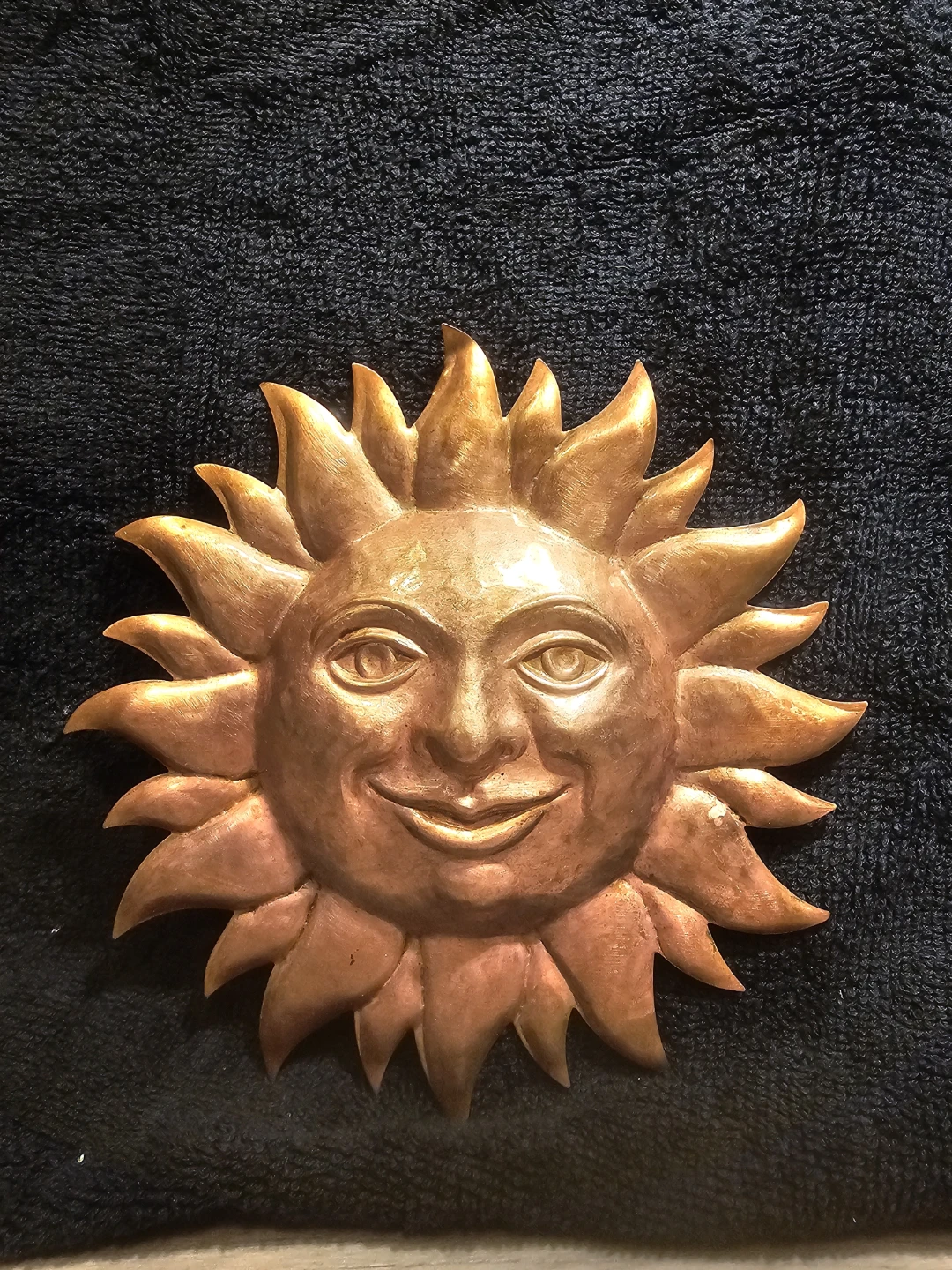 Copper Sun Face Wall Decor