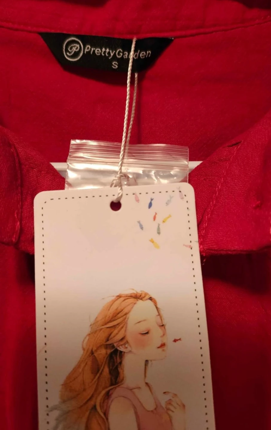 Pretty Garden Red Button-Up Blouse - Size S - photo 2