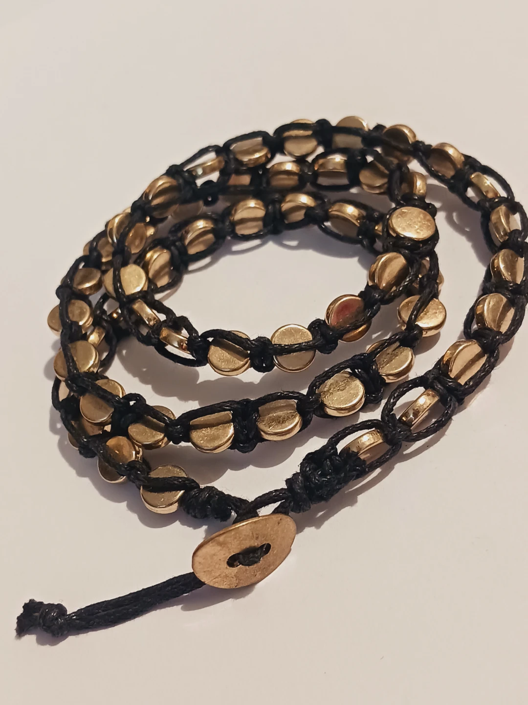 Cute Wrap Bracelet with Gold-Tone Beads - photo 2