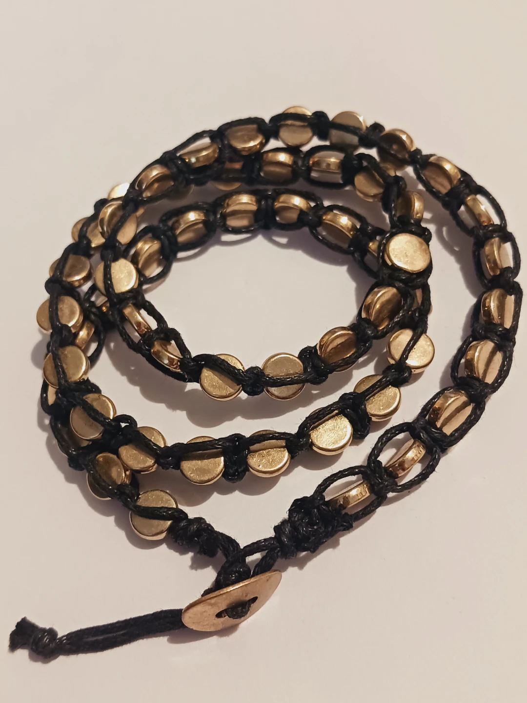 Cute Wrap Bracelet with Gold-Tone Beads - photo 3