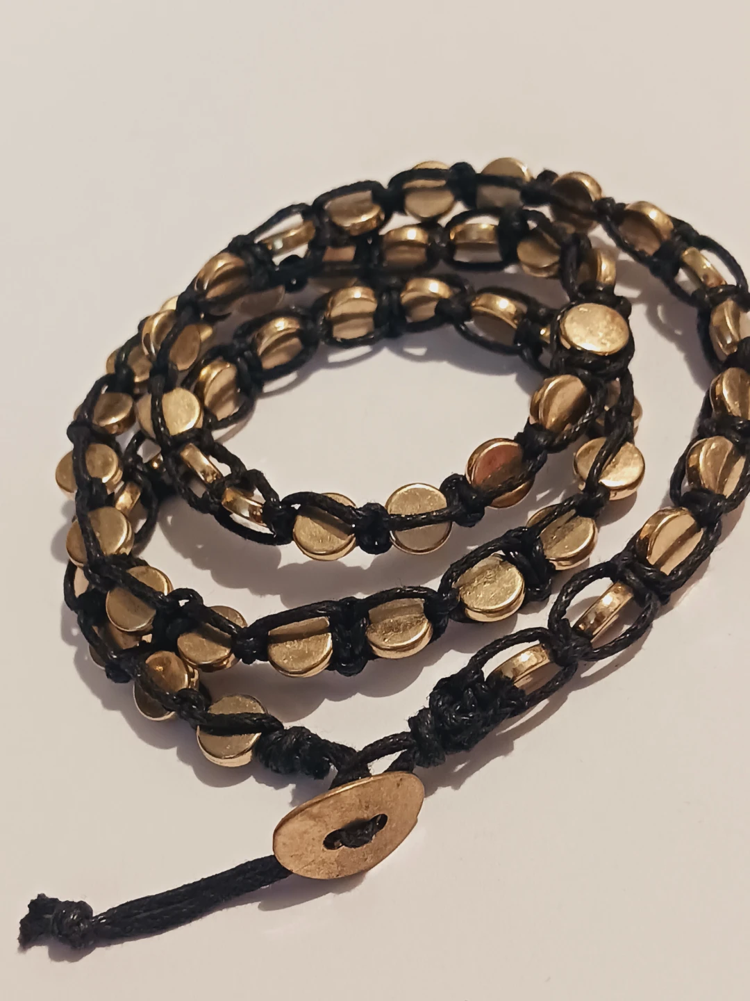 Cute Wrap Bracelet with Gold-Tone Beads - photo 4