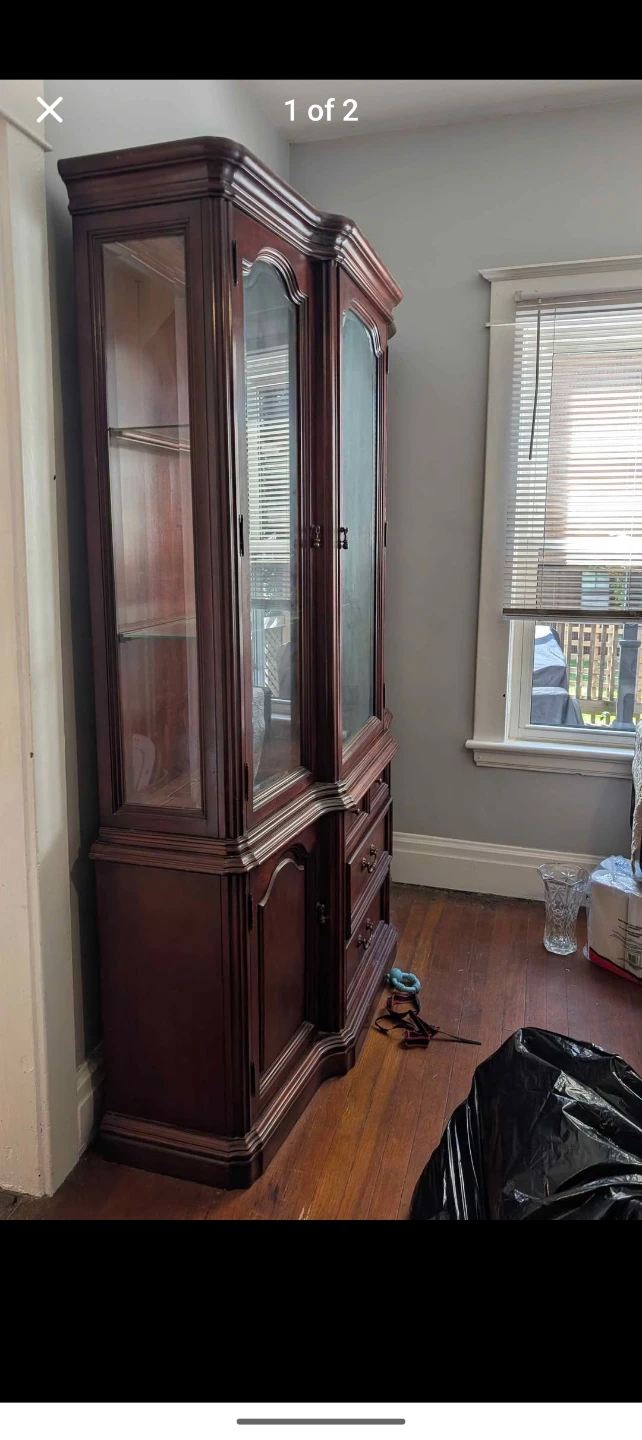 Wooden Display Cabinet with Glass Doors - photo 2