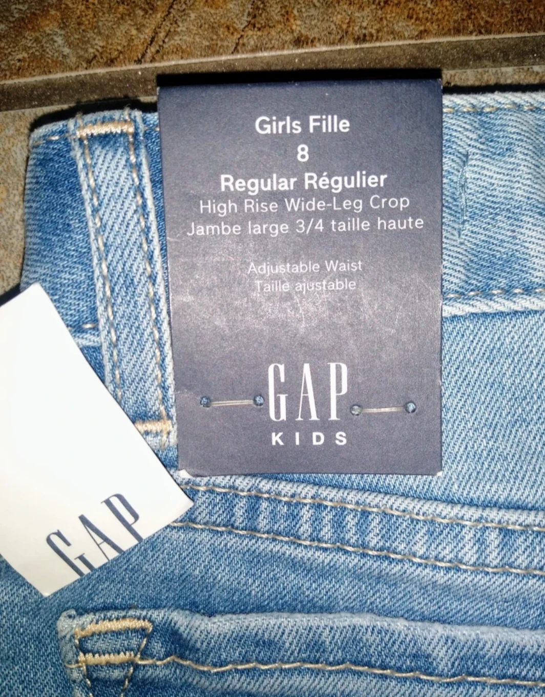 Brand New With Tags Girl's Cropped 3/4 Length Blue Jeans - photo 3