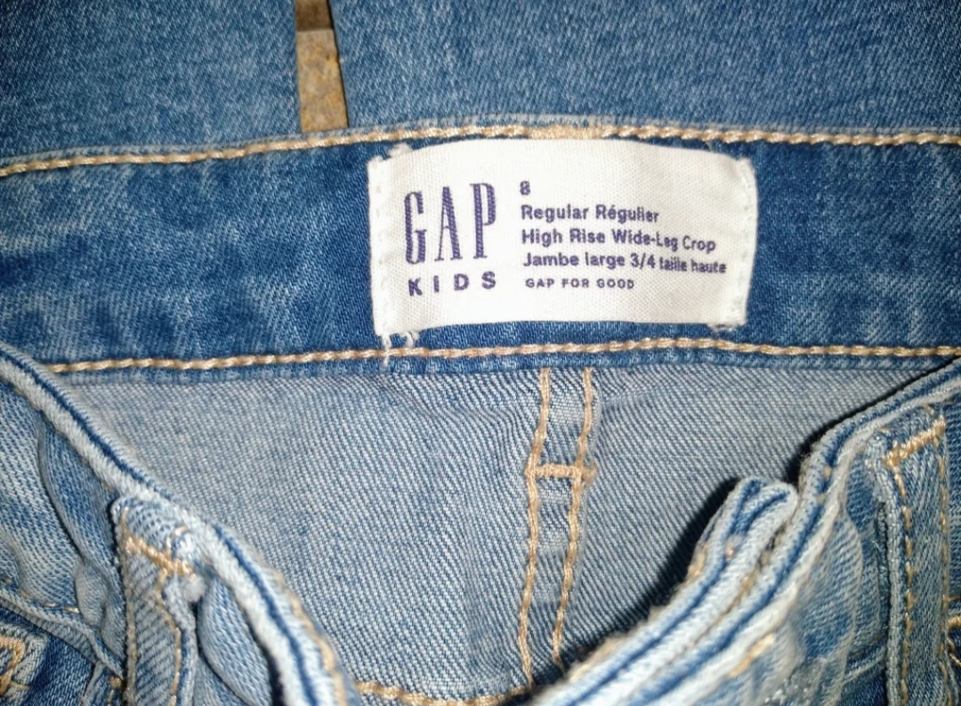 Brand New With Tags Girl's Cropped 3/4 Length Blue Jeans - photo 4