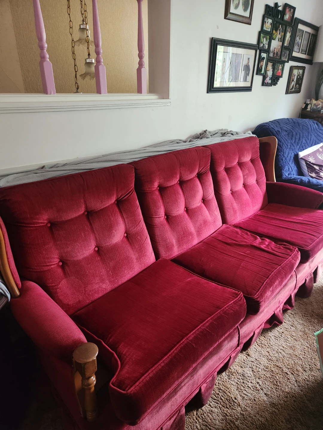 Red Velour Sofa