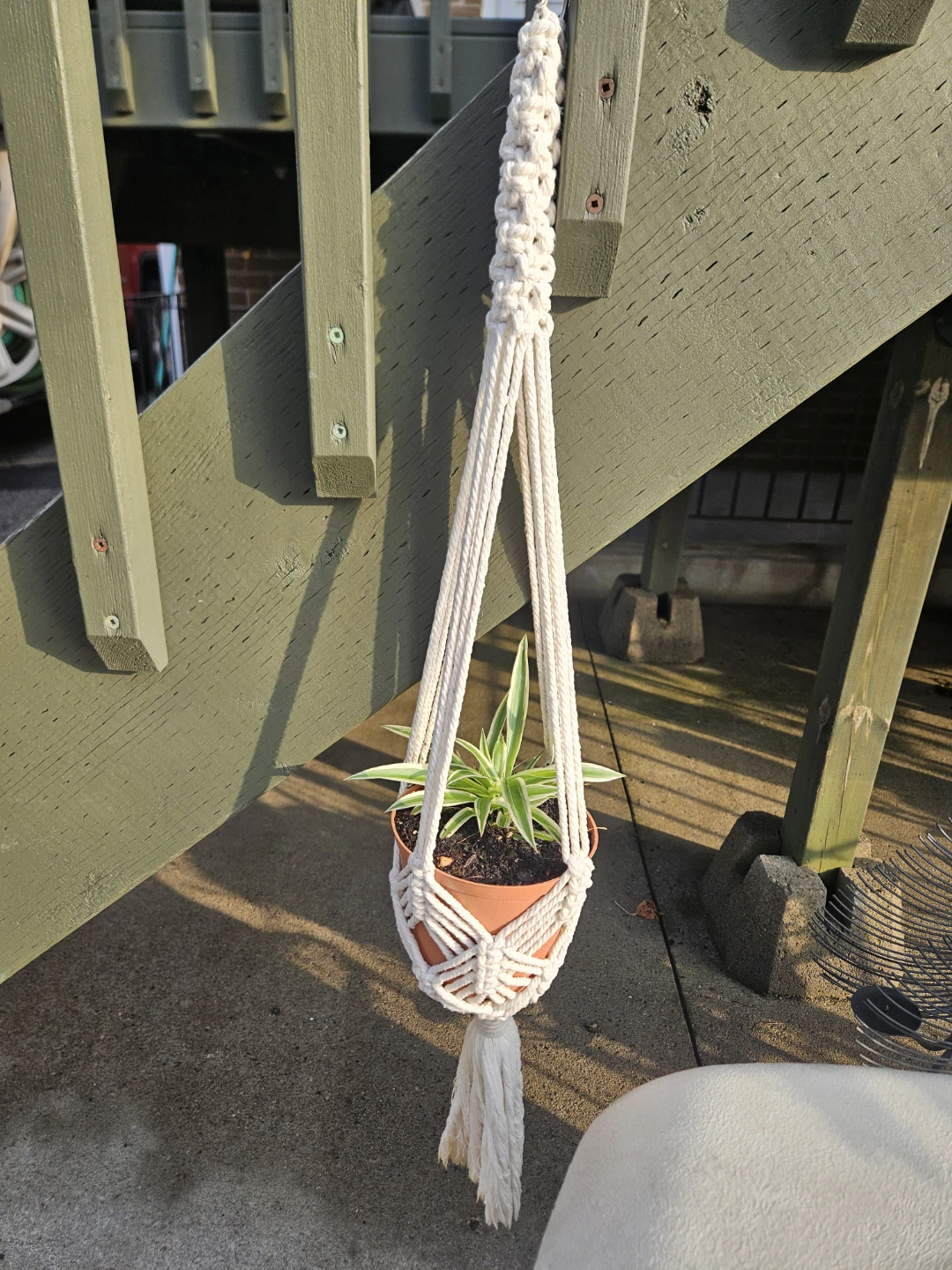 Macrame Plant Hanger with Wooden Beads