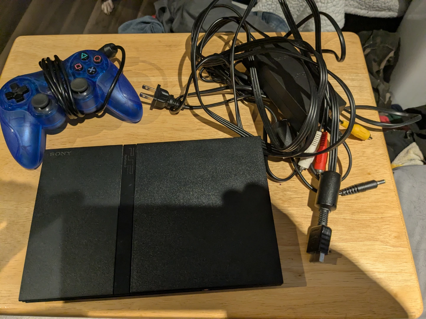 Sony PlayStation 2 slim Console with Controller and Cables