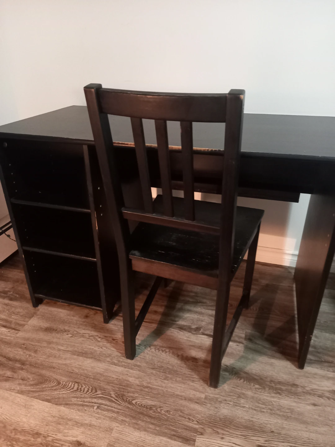 Ikea Black Desk with chair included