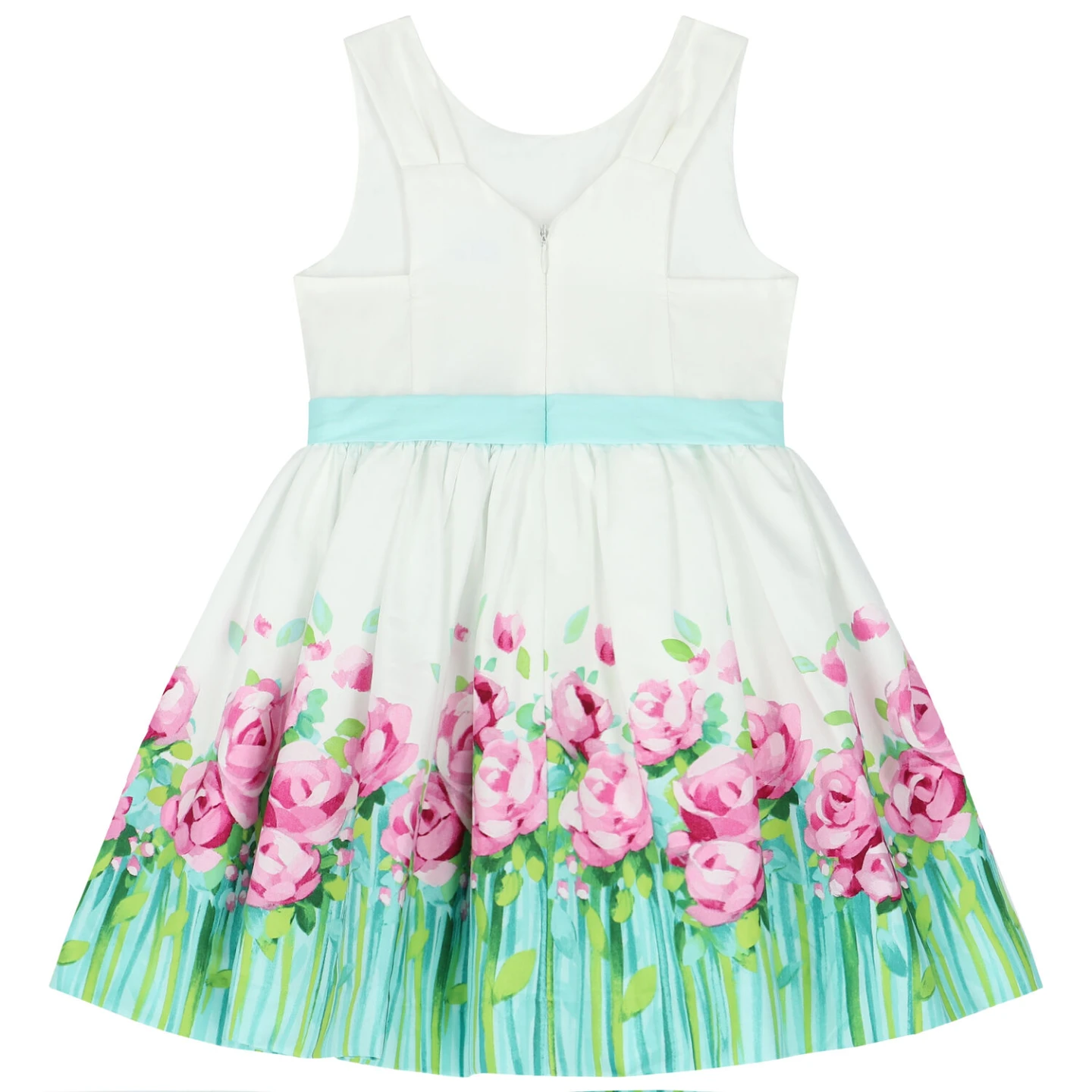 Mayoral Girls White & Green Floral Dress - photo 4