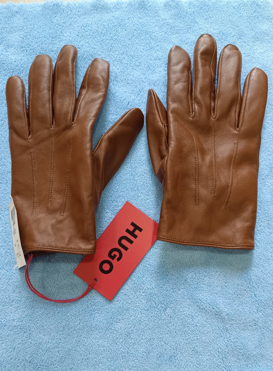 Hugo Boss Leather Gloves - Brown - Size 9