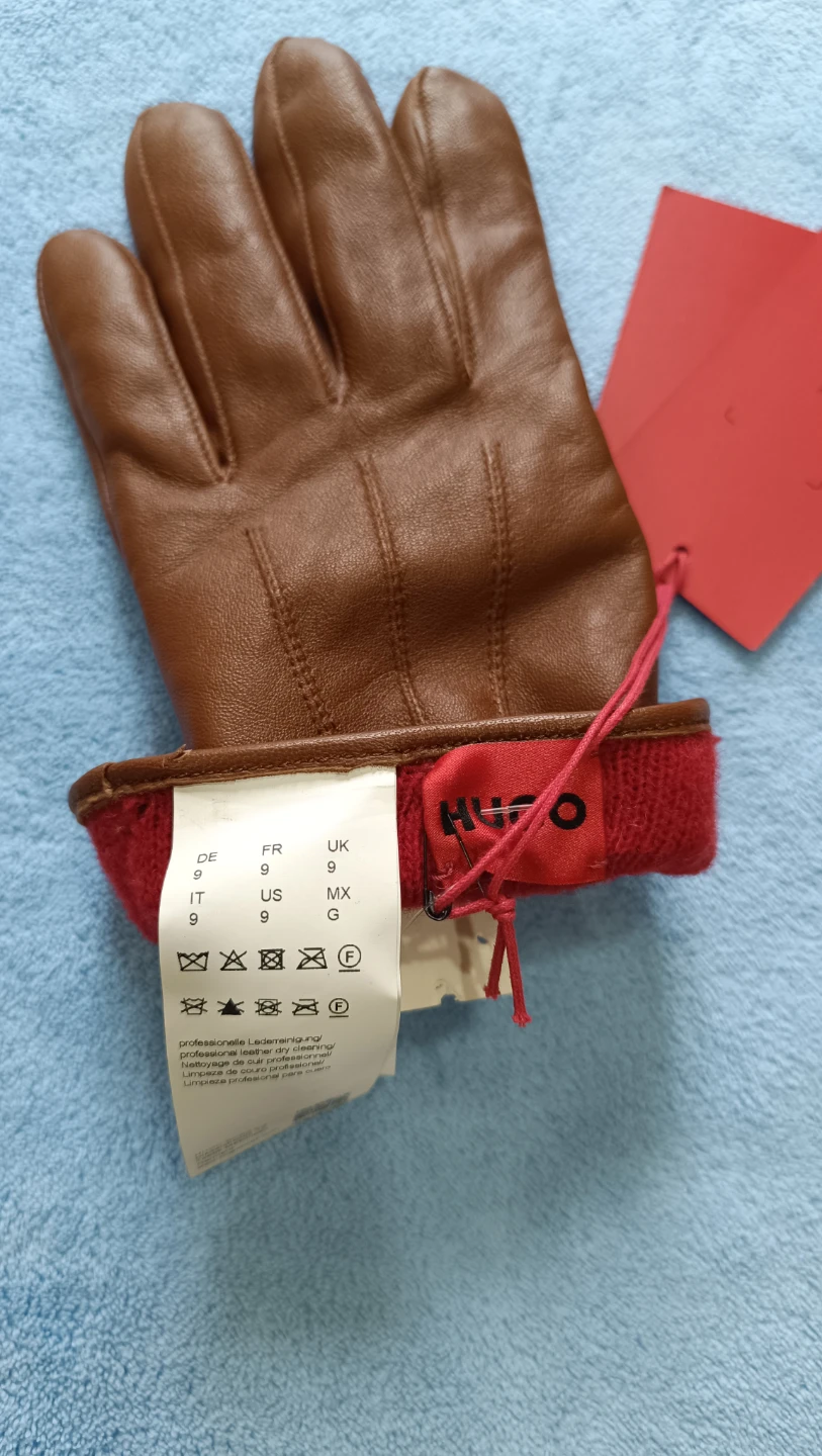 Hugo Boss Leather Gloves - Brown - Size 9 - photo 3