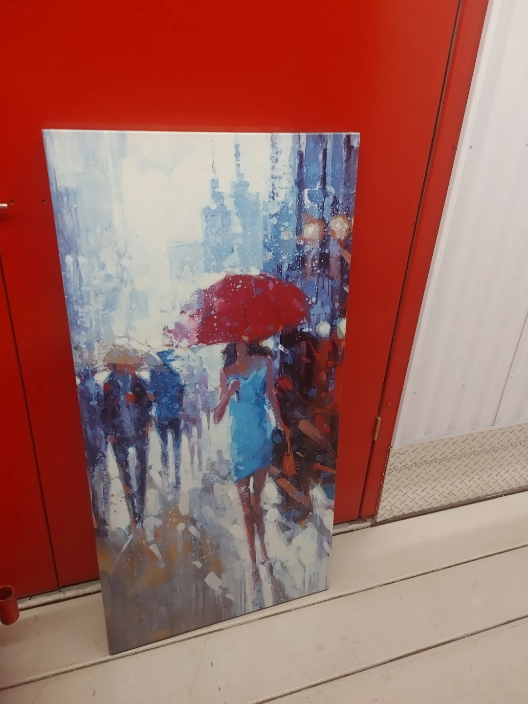 Canvas Wall Art - Woman with Red Umbrella
