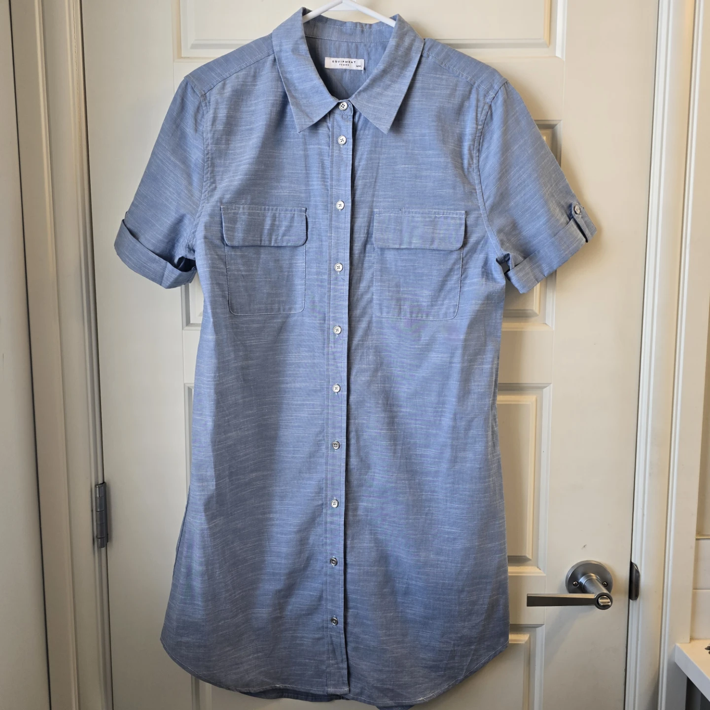 Equipment Femme Blue Chambray Shirt Dress M/M