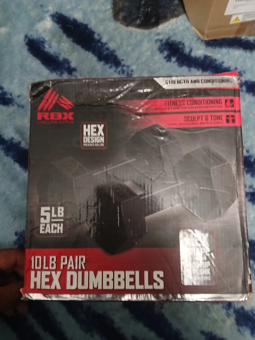 RBX 10LB Pair Hex Dumbbells