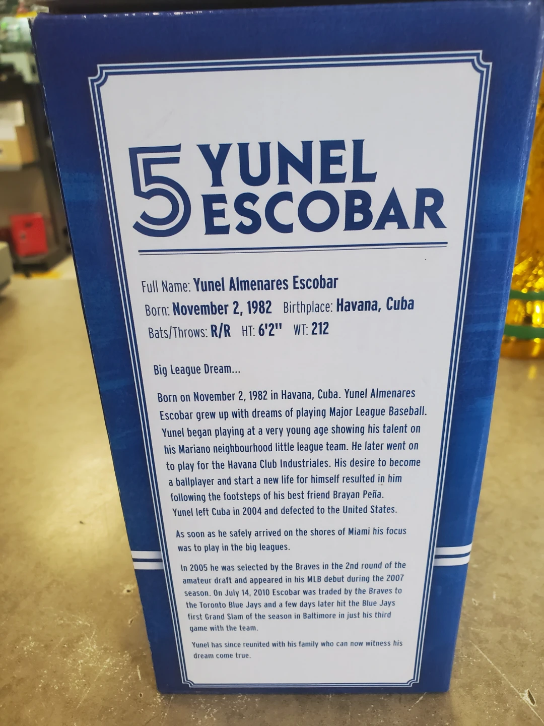 Yunel Escobar Toronto Blue Jays Bobblehead Collectible #2 - photo 3