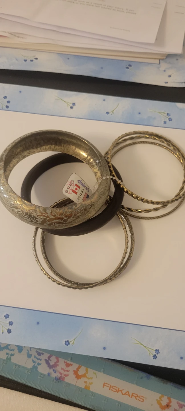 Set of 7 Bangles (Gold-tone, Silver-tone)